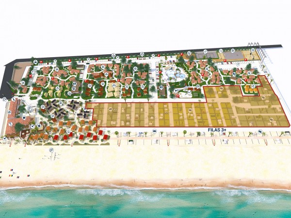 kampeerplaatsen camping 2 bloemen 3e lijn frontaal aan zee in Creixell - Camping Gavina